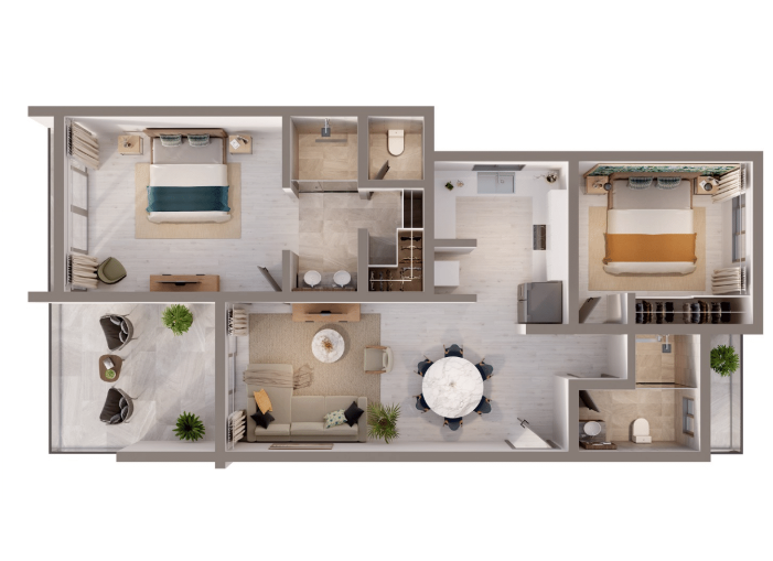 plan condo 2 chambres ocean bay