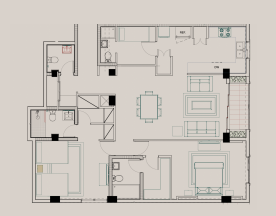 appartement 2 chambres coucher