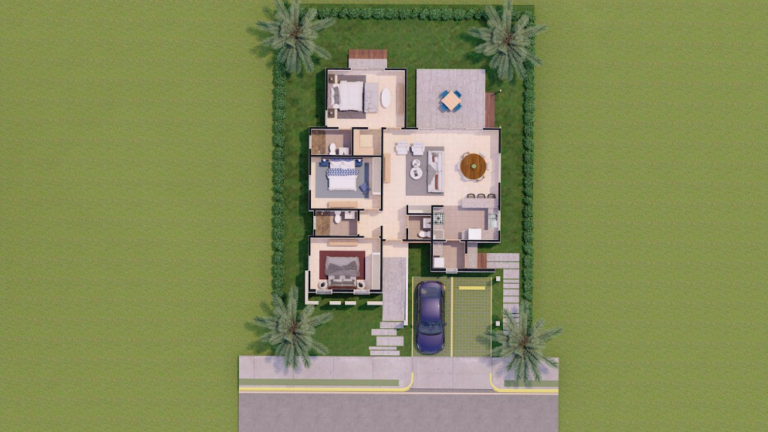 villa plan f 3 chambres