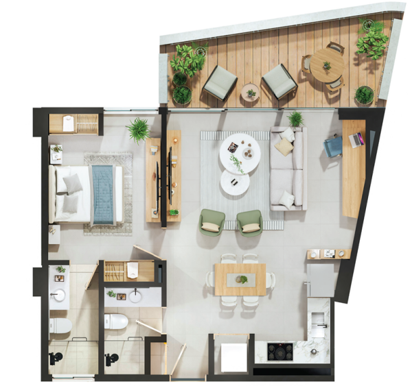 palm view condo 1 chambre
